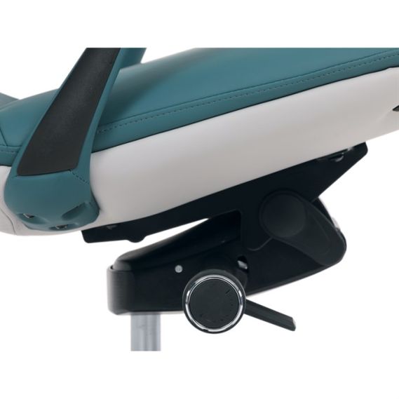 Kancelárske kreslo, synchrónny mechanizmus, modrá ekokoža, KA-T8426 GRN