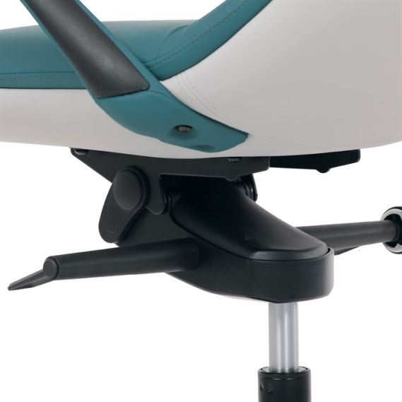 Kancelárske kreslo, synchrónny mechanizmus, modrá ekokoža, KA-T8426 GRN