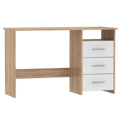 PC stôl, dub sonoma/biela, LARISTOTE NEW