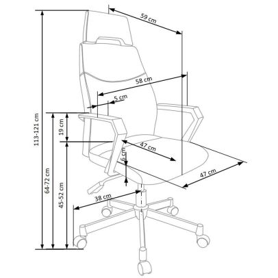Kancelárska stolička OLAF, chróm/svetlosivá/čierna 2