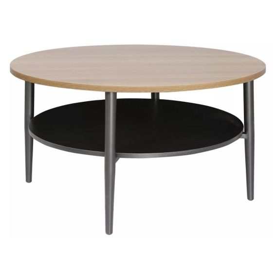 Konferenčný stolík okrúhly ELLA A, čierny mat/dub