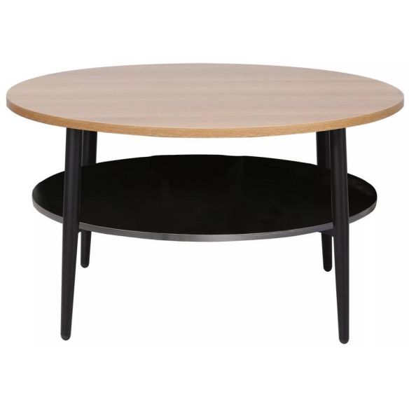 Konferenčný stolík okrúhly ELLA A, čierny mat/dub