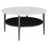 Konferenčný stolík okrúhly ELLA A, čierny mat/biely efekt mramoru