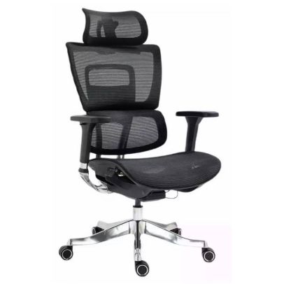 Kancelárska stolička WINNER LUX BLACK, čierna/chróm