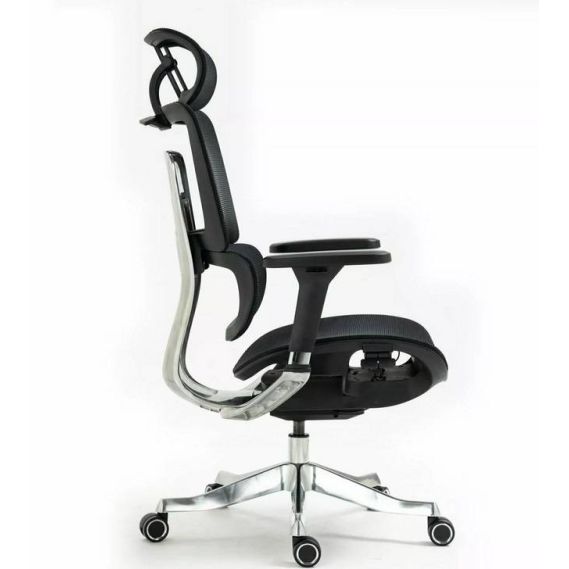 Kancelárska stolička WINNER LUX BLACK, čierna/chróm