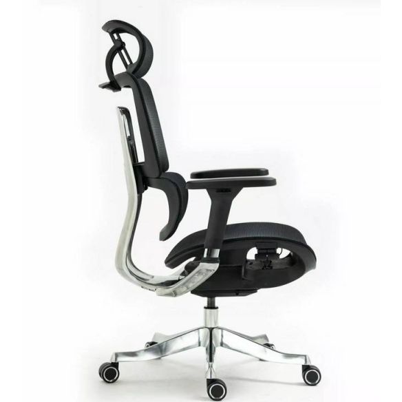 Kancelárska stolička WINNER LUX BLACK, čierna/chróm