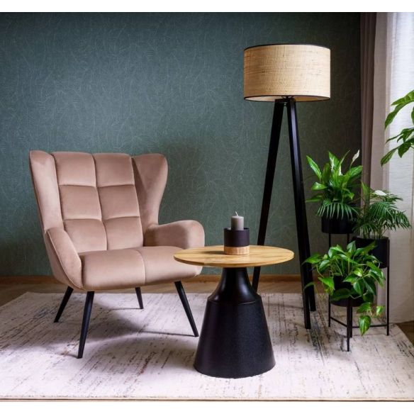 Set konferenčných stolíkov ITAKA BLACK, čierny mat/dub artisan