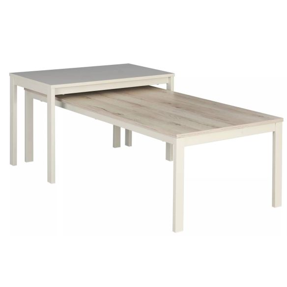 Konferenčný stolík FROST L1, off white/dub alpský
