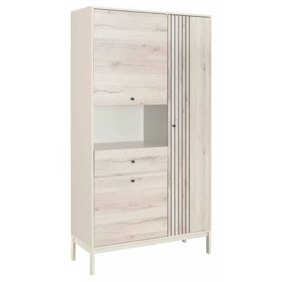 Regál do obývačky FROST R1, off white/dub alpský 2