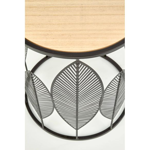 Set konferenčných stolíkov FOLLA, čierna/natural