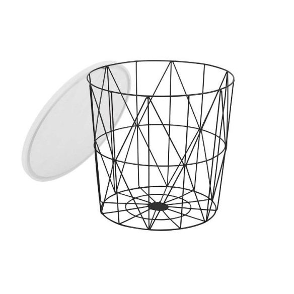 Konferenčný stolík okrúhly MARIFFA, čierna/biela