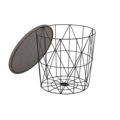 Konferenčný stolík okrúhly MARIFFA, čierna/popol