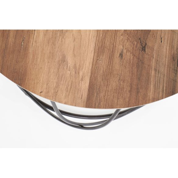 Konferenčný stolík okrúhly NUBIRA, čierna/orech