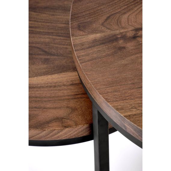 Set konferenčných stolíkov OREO, čierna/orech