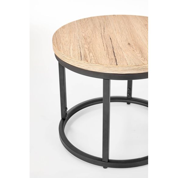 Set konferenčných stolíkov OREO, čierna/dub san remo