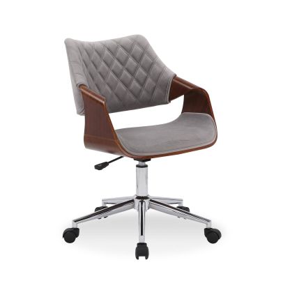 Kancelárska stolička COLT, chróm/orech/sivá velvet