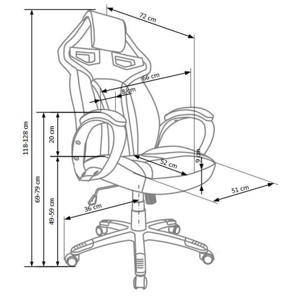 Kancelárska stolička HONOR, čierna/biela/červená