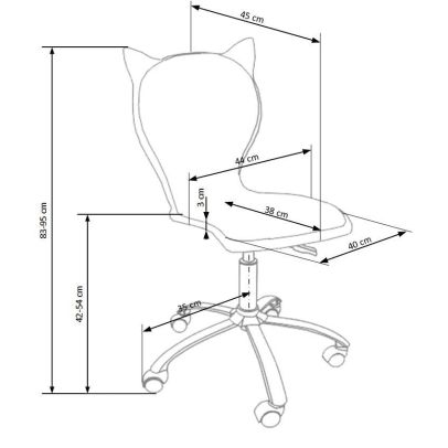 Detská stolička KITTY 2, chróm/ružová+biela 2