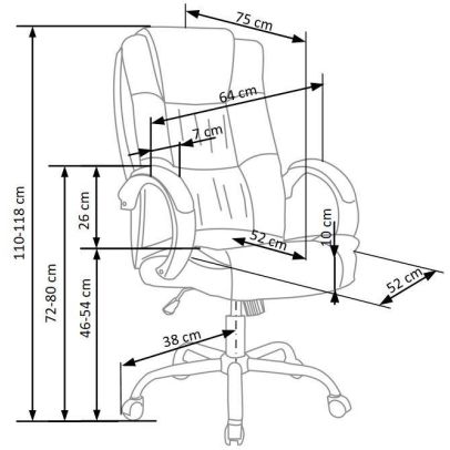 Kancelárska stolička RELAX, chróm/čierna eko 2