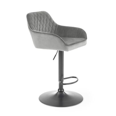 Barová stolička H-103, čierna/sivá velvet