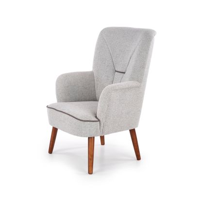 Kreslo do obývačky BISHOP, orech/svetlosivá