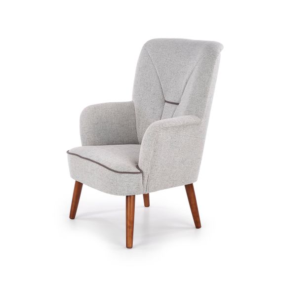 Kreslo do obývačky BISHOP, orech/svetlosivá