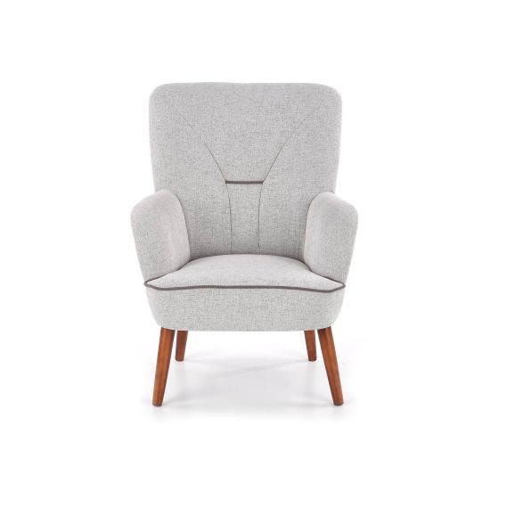 Kreslo do obývačky BISHOP, orech/svetlosivá