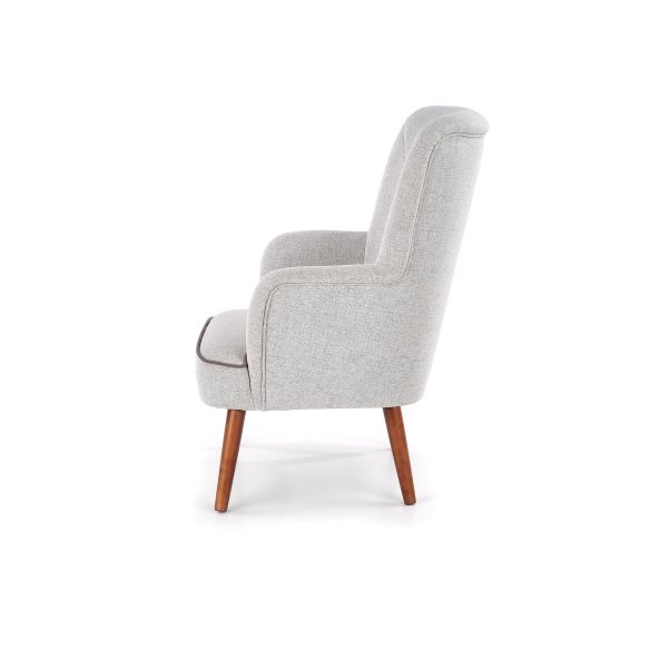 Kreslo do obývačky BISHOP, orech/svetlosivá