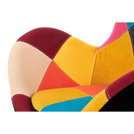 Relaxačné kreslo BUTTERFLY, chróm/patchwork