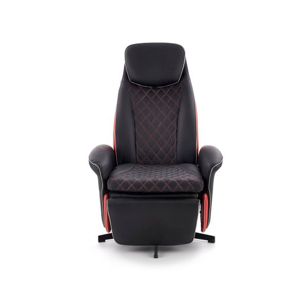 Relaxačné kreslo CAMARO, čierna/čierna+červená