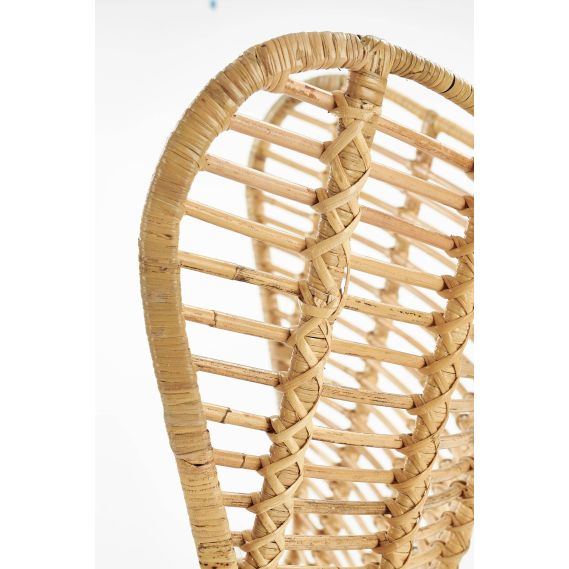 Kreslo do obývačky INDIANA, čierna/rattan