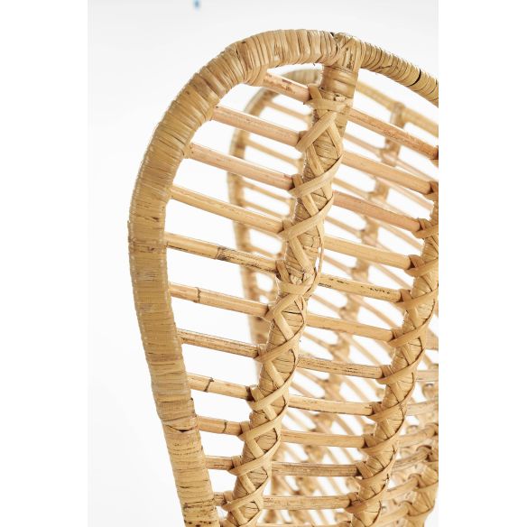 Kreslo do obývačky INDIANA, čierna/rattan