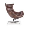 Relaxačné kreslo LUXOR, chróm/tmavohnedá