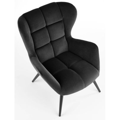 Kreslo ušiak TYRION, čierna/čierna bluvel 19 2
