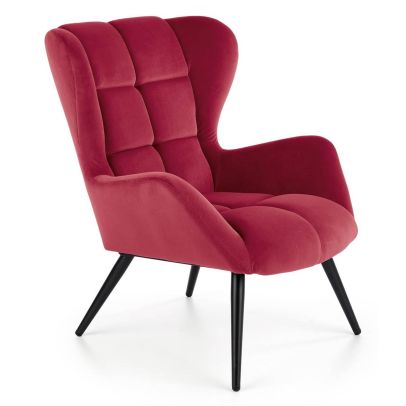 Kreslo ušiak TYRION, čierna/bordová bluvel 59