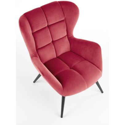 Kreslo ušiak TYRION, čierna/bordová bluvel 59 2