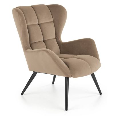 Kreslo ušiak TYRION, čierna/béžová bluvel 40