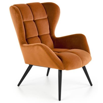 Kreslo ušiak TYRION, čierna/cynamony bluvel 4215