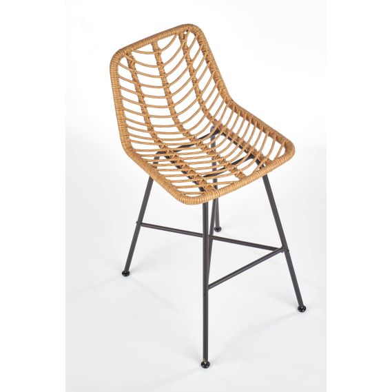 Záhradná barová stolička H-97, čierna/rattan