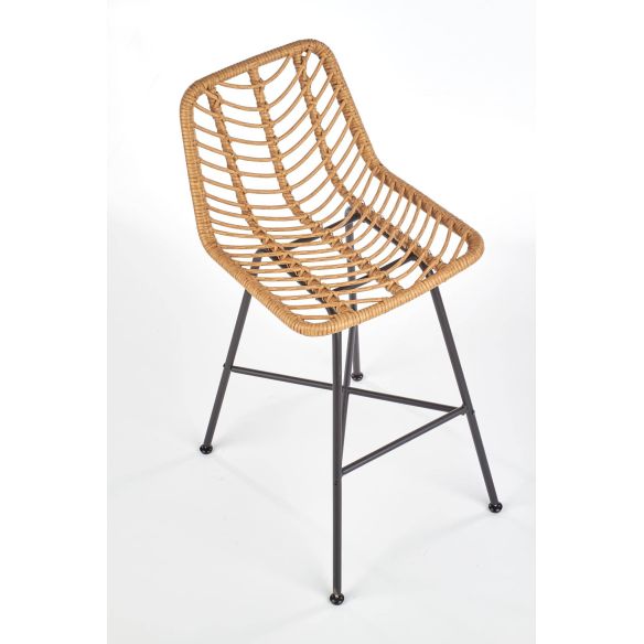 Záhradná barová stolička H-97, čierna/rattan