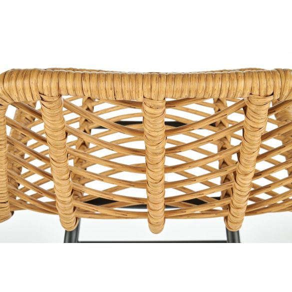 Záhradná barová stolička H-97, čierna/rattan