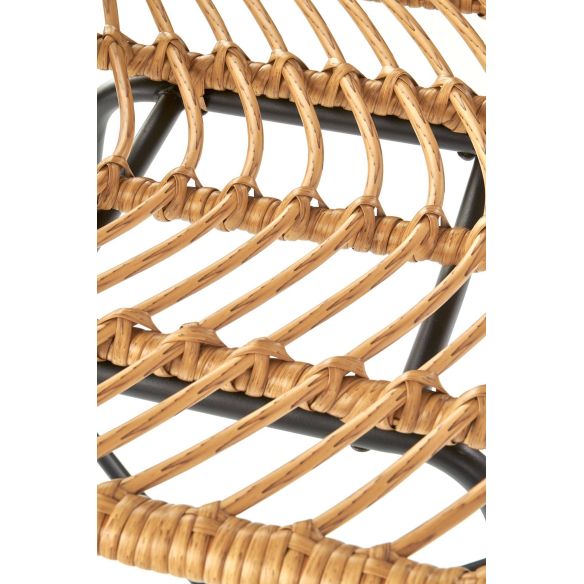 Záhradná barová stolička H-97, čierna/rattan
