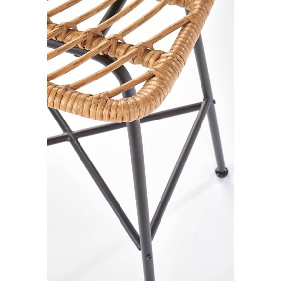 Záhradná barová stolička H-97, čierna/rattan