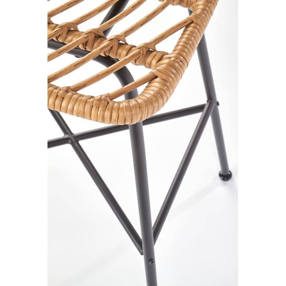 Záhradná barová stolička H-97, čierna/rattan