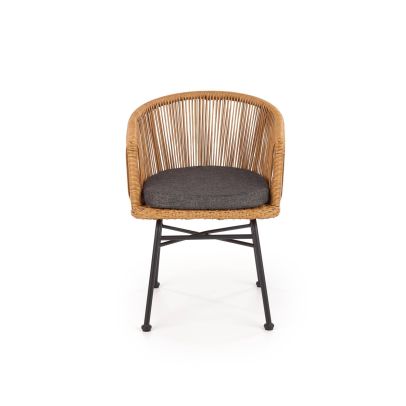 Záhradné kreslo K-400, čierna/sivá/rattan 2