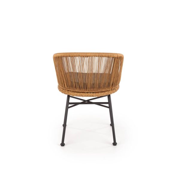 Záhradné kreslo K-400, čierna/sivá/rattan