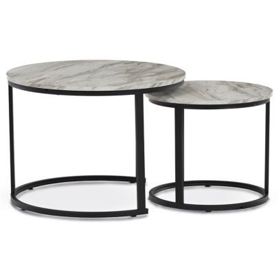 Konferenčný stolík 70x70cm, mdf, mramor, CT-X7122 WT 2