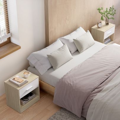 Odkladací stolík 39x28cm, mdf, bielený dub, ANT-E1081 BUK 2