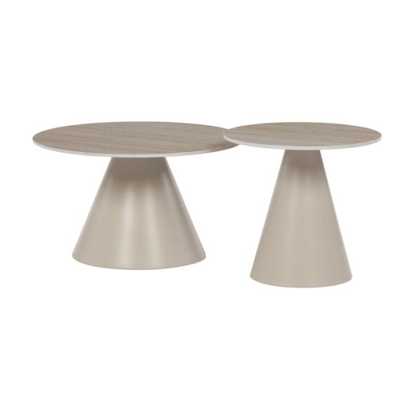 Konferenčný stolík 70x70x40, 5cm, keramika, travertín, CT-F4118 TRV