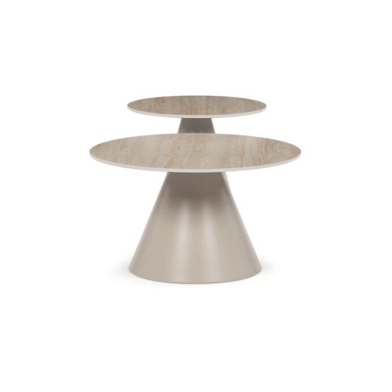 Konferenčný stolík 70x70x40, 5cm, keramika, travertín, CT-F4118 TRV